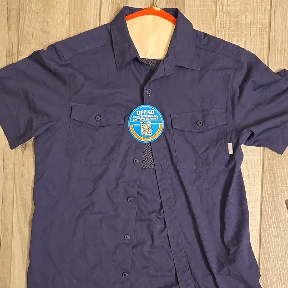 Columbia Blue Casual Button Down Shirt - Picture 2 of 4